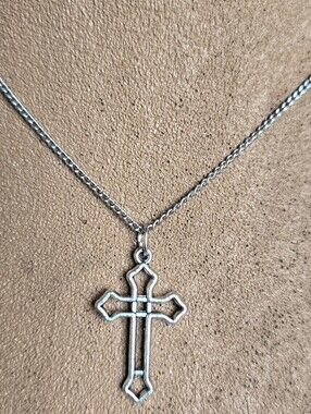 Silver Cross Pendant Necklace - Classic Women’s Religious Jewelry